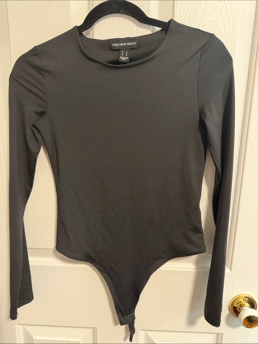 Streetwear Society Black Long-Sleeve Crewneck Bodysuit